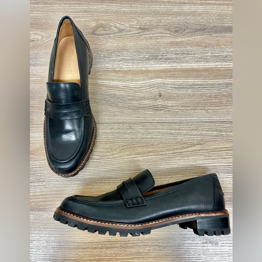 NWOT Madewell Corinne Lug Sole Loafer, Black, Size 9 - Picture 2 of 9